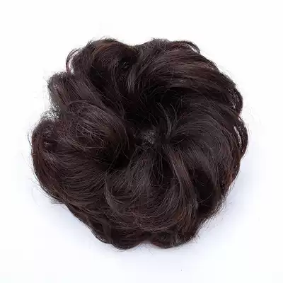 Wig hair bag Female head flower real hair Hair circle Small balls Bud head real hair hair bracts fluffy plate hair short roll