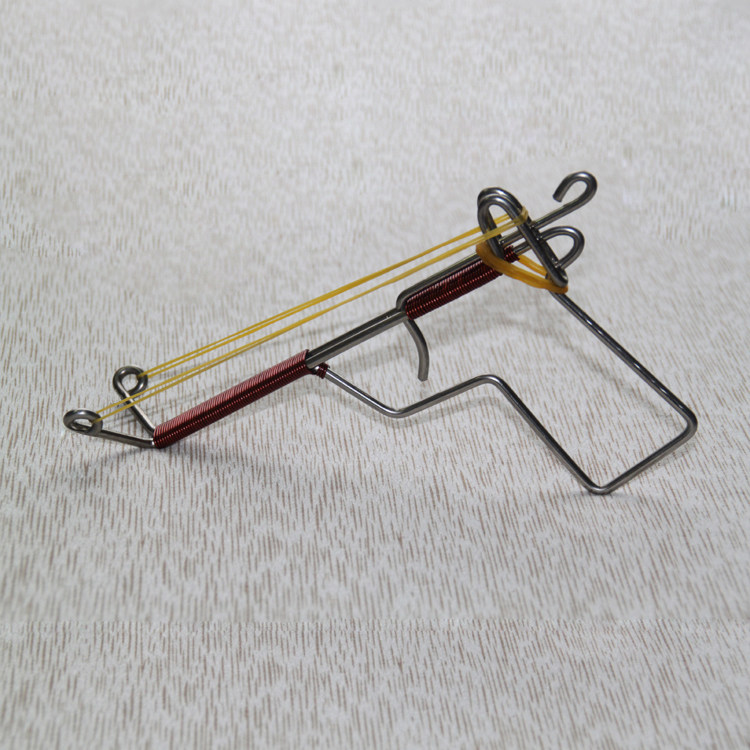 Enameled wire version stainless steel wire gun leather band paper shotgun 7080 nostalgic classic children's educational traditional old toy