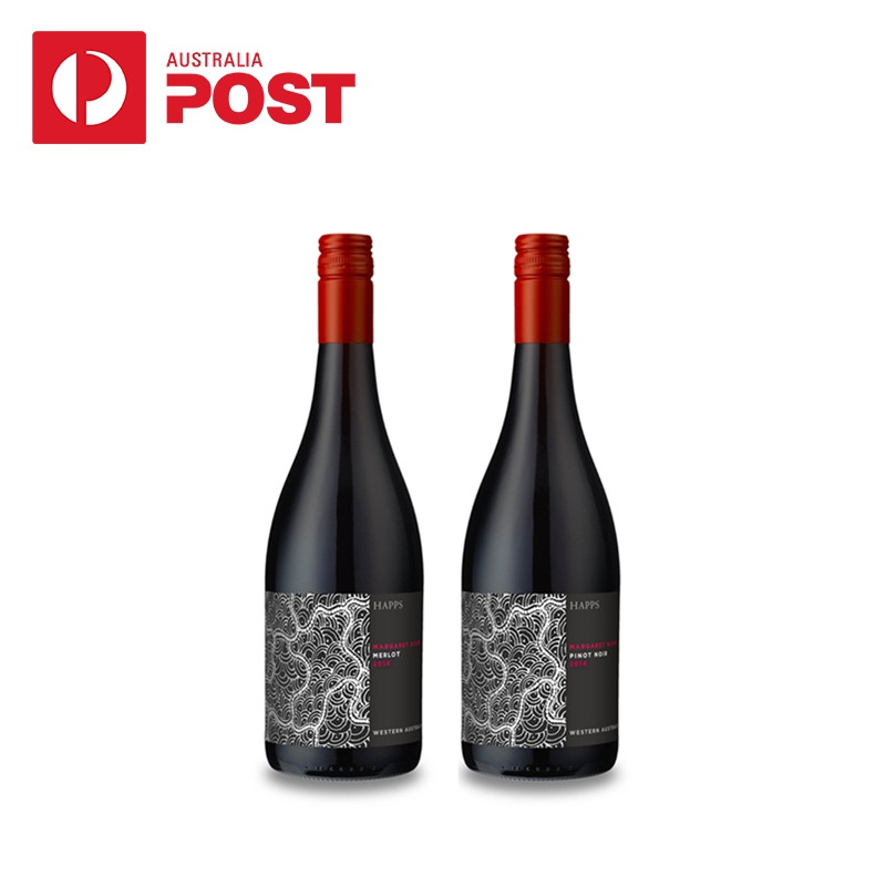 Happs 'i' 系列澳洲原瓶进口红酒 黑皮诺葡萄酒 梅洛干红2支套装