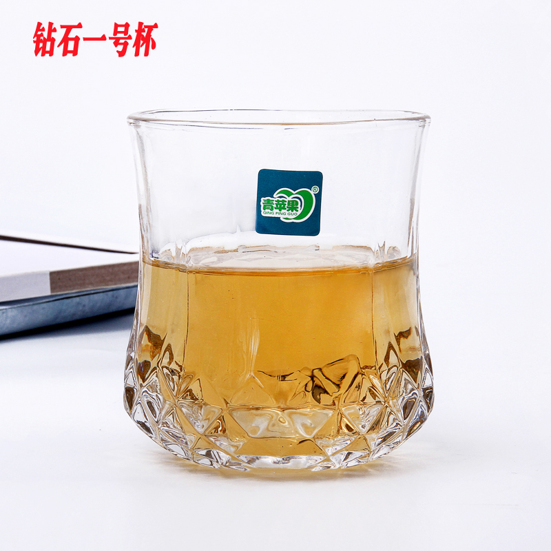 Glass water glass Carved Brick Stone Grain accompanying cup Ocean Wine Cup Goblet Glass Tea Cup Upscale Weig Cup