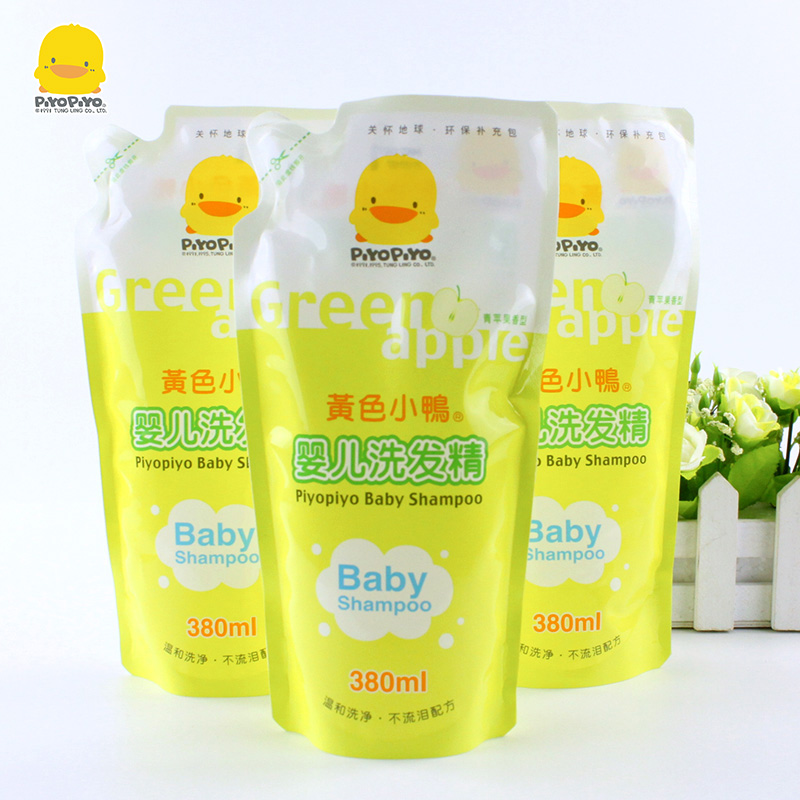 黄色小鸭 婴儿洗发精/洗发水补充包380ML 青苹果香 袋装补充液