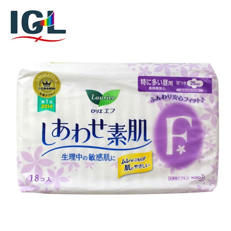 【直邮】日本花王 LAURIER/乐而雅 F系列日用护翼卫生巾25cm*18片