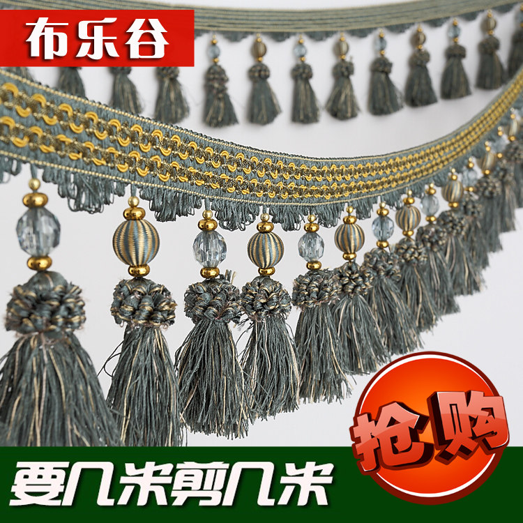 Curtain Lace Accessories Table Flag Accessories Side Ears Crystal Beads Decorative Lace Streaming Suu Gluten Beads Table Cloth Art Stage