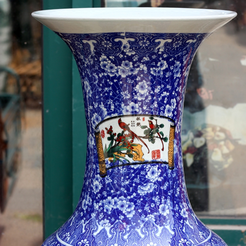 Jingdezhen ceramics jiangshan jiao more pastel sitting room of large vase household furnishing articles of modern Chinese arts and crafts