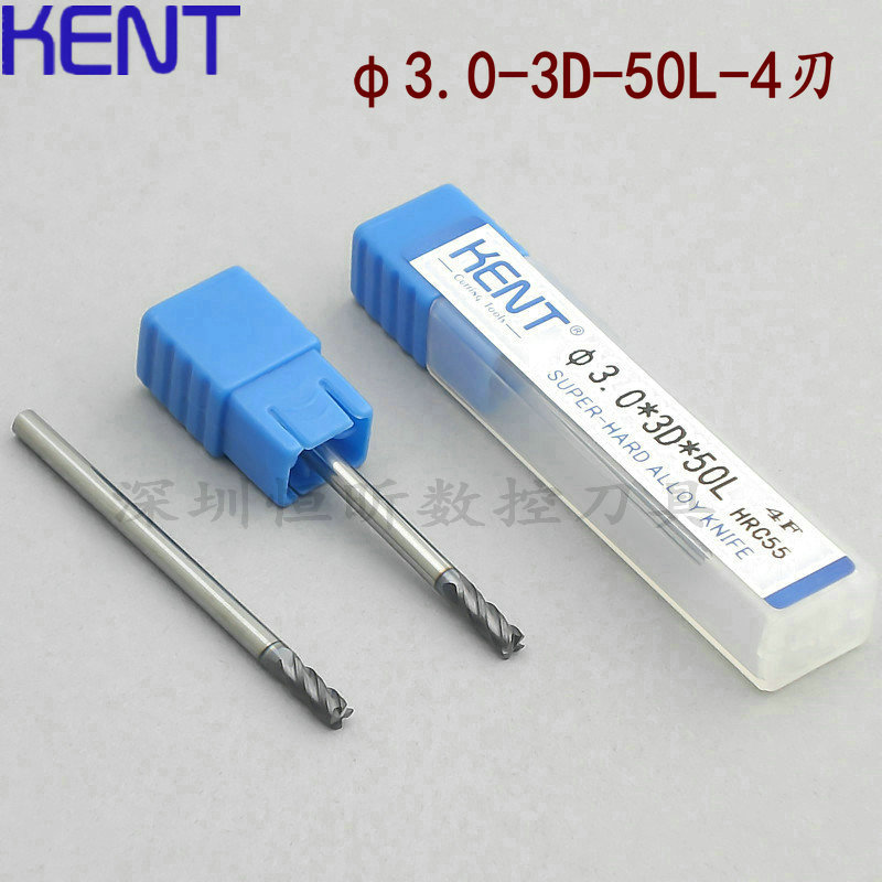 German KENT55 degree tungsten steel milling cutter 4-edged flat bottom coating knife carbide knife gong knife 3mm-50 3 handles