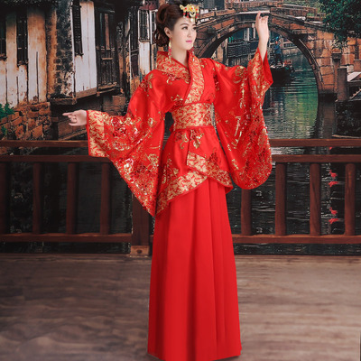 Chinese Folk Dance Dress Drama costume, ancient costume, imperial concubine dress, Tang Dynasty wedding dress, red bride dress, Han dress, princess ancient women dance dress