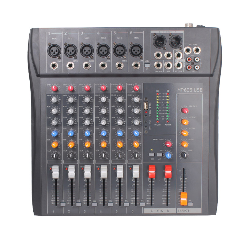 CT60S-USB mixer 6-way wedding mixer with KTV reverb effect upgrade version professional MC shouting wheat