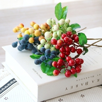  Simulation berry branches red fruits blueberry fruits simulation plants fake flowers decoration silk flowers shooting background props