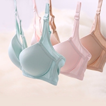 Japanese silk without steel ring bra gathering adjustment thin mold Cup mulberry silk summer thin sleep seamless underwear women