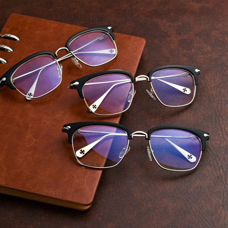 Xue's Modest Sum of Chrome Men's and Men's Fashion Flat Mirror Metal Frame Computer Mirror with Myopia Spectacle Frame