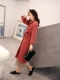 Tại chỗ chú Ke Ke Mùa thu và mùa đông retro áo len lông cừu dày ấm áp áo len dài nữ áo dạ ngắn Trung bình và dài Coat