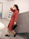 Tại chỗ chú Ke Ke Mùa thu và mùa đông retro áo len lông cừu dày ấm áp áo len dài nữ Trung bình và dài Coat