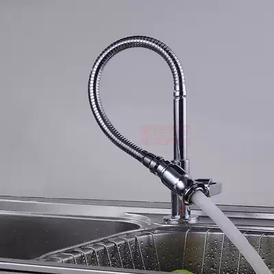 Household kitchen single cold universal faucet full copper tap water vegetable basin balcony washboard sink bathroom faucet