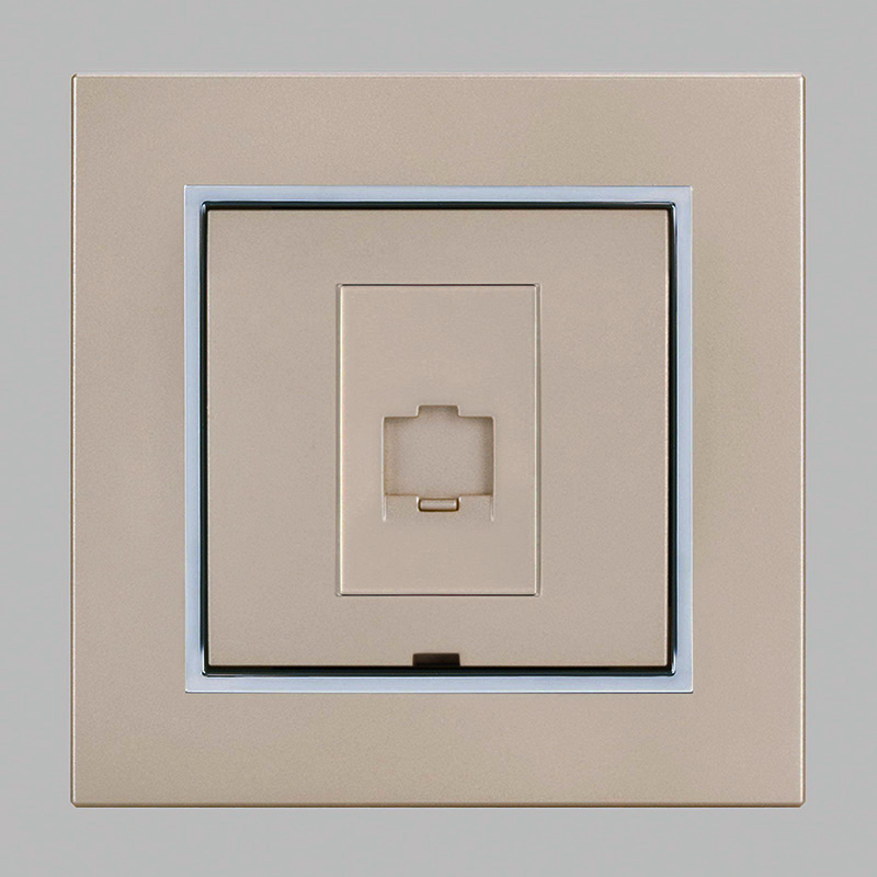 Tianji Deqi series switch panel 86 Computer Network Information socket panel Super Five champagne gold