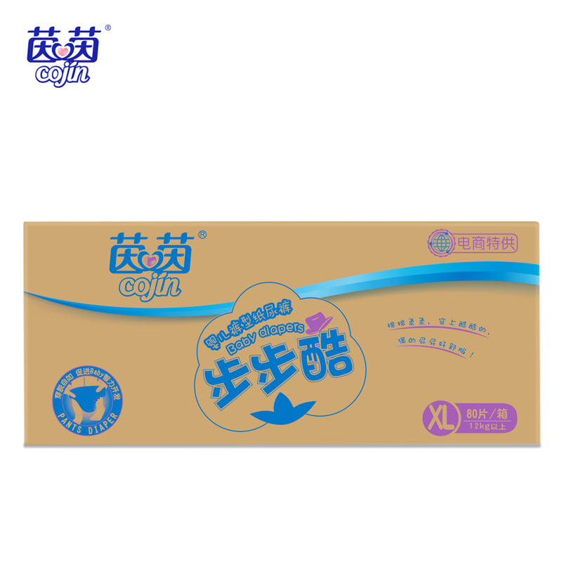 茵茵步步酷系列拉拉裤宝宝学步裤L号88片箱装男女婴儿干爽尿不湿