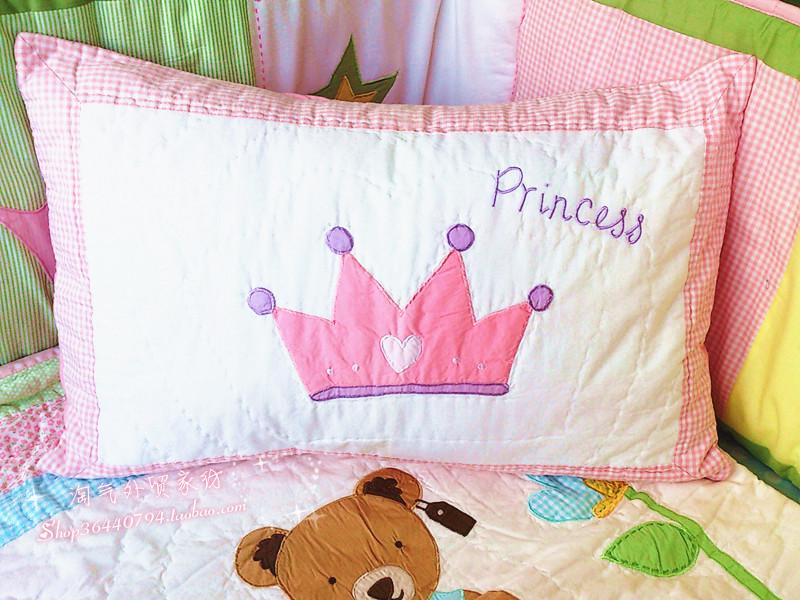 New women's pillowcase Single pillowcase Adult children pure cotton thickened pillowcase Cotton girl princess crown