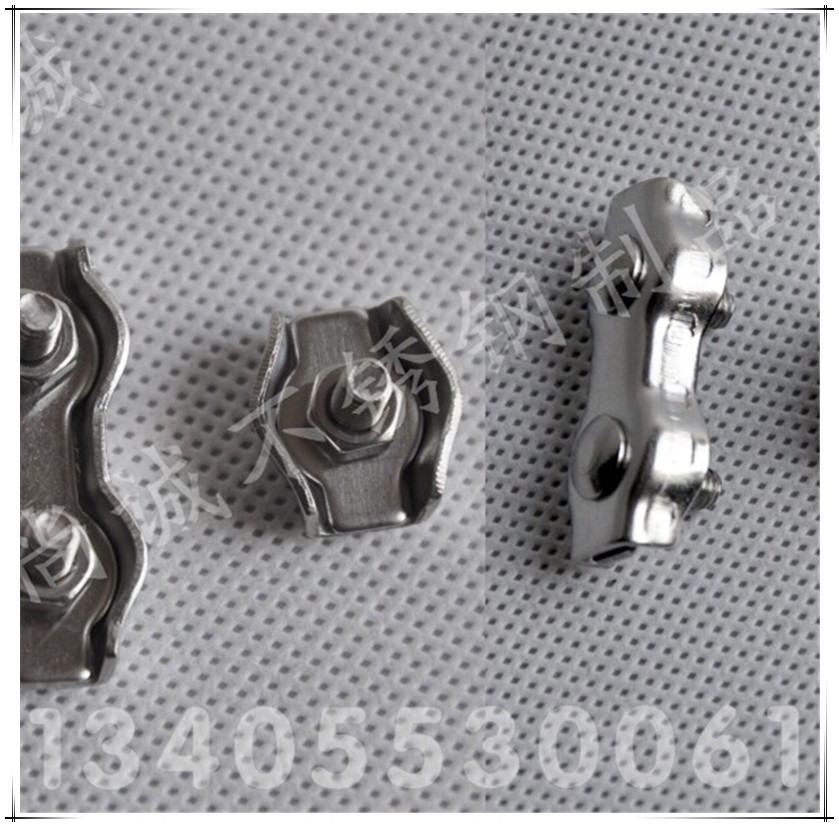 Factory low price direct sales 304 stainless steel wire rope double clip card head decorative clip accessories locking simple tool M2-M5