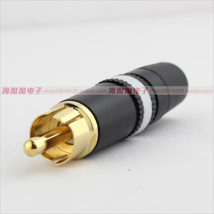 Yongsheng YS373-2 9 red and white lotus-type RCA AV audio and video plug semi-circle gold-plated thick pad gold shell