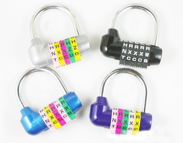 5-digit English letter wheel password lock zinc alloy large padlock gym secret room special anti-theft lock