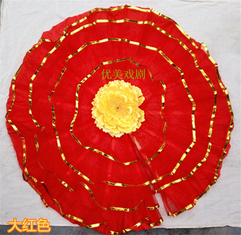 Shehuo performance Yangko dance fan bamboo stage performance fan 360 degree round fan yarn fan