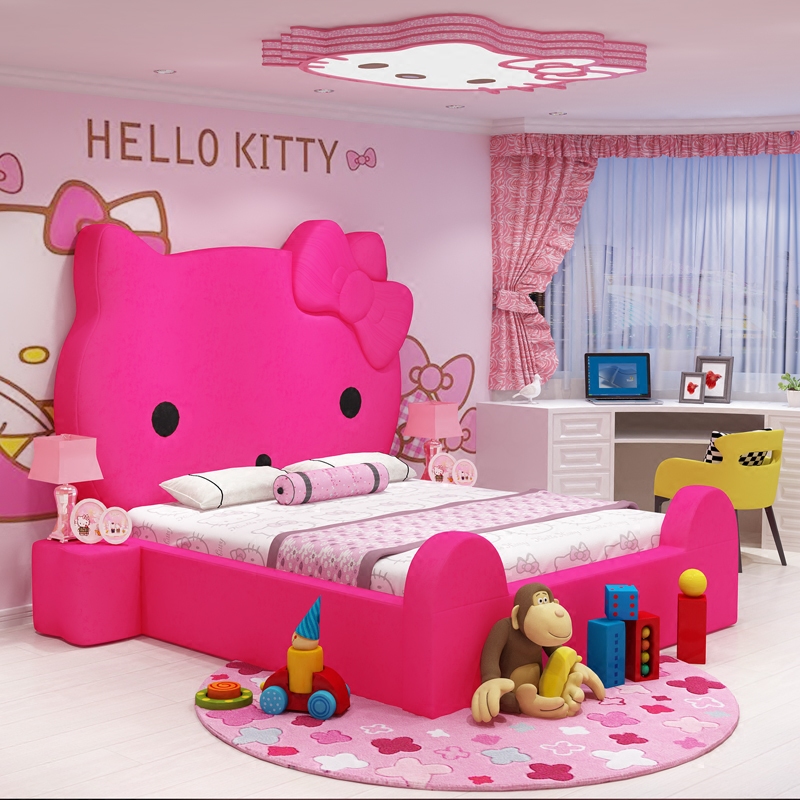 Hello kitty Bed Hello Kitty Round Bed Pink Princess Bed Theme Hotel Double Bed Homestay Round Bed