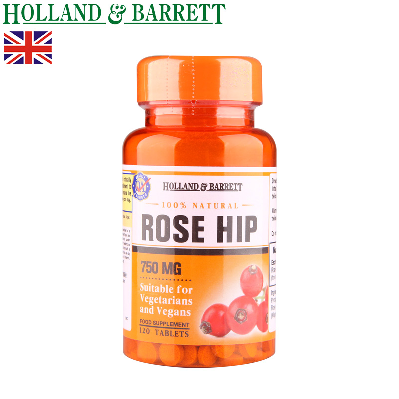 HollandBarrett/HB荷柏瑞 玫瑰果营养片维生素C 咀嚼含片 120粒