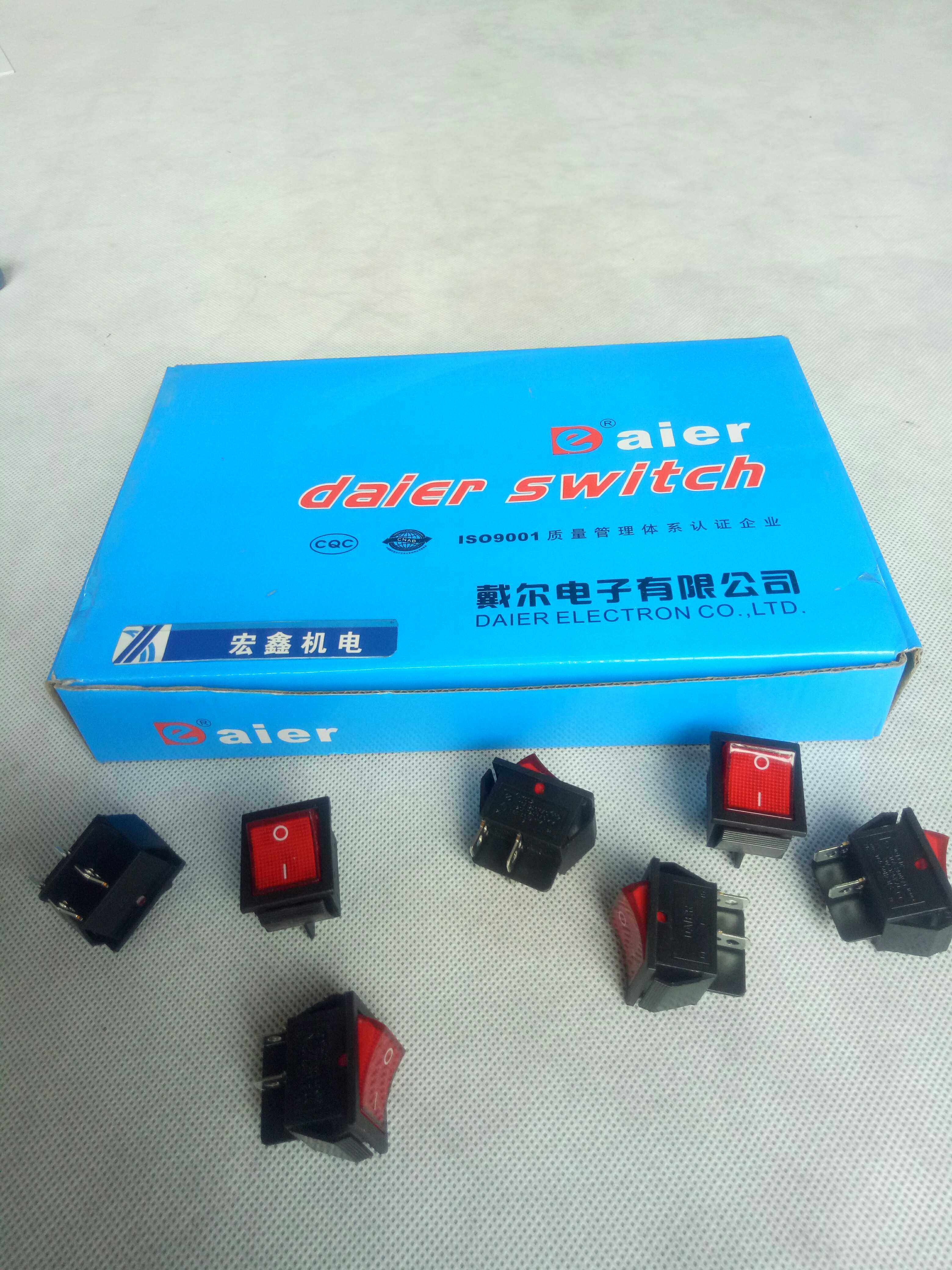 船型开关6脚 4角开关 KCD4-202/N 绿色红色工具配套电工电气用