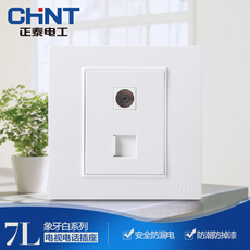 Розетка TV+телефон Чинт электрик new7l стальная