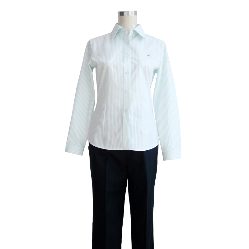 2014 workclothes bưu chính của nam giới và phụ nữ dải xanh đồng phục dài tay áo bài ngân hàng hấp quần mùa hè váy mùa hè