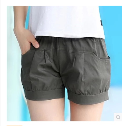 New Korean Style 2024 Lantern Shorts, Large Size, Loose Fit, Elastic Waist, Pure Cotton, Versatile Casual Hot Pants, Summer Women's Black