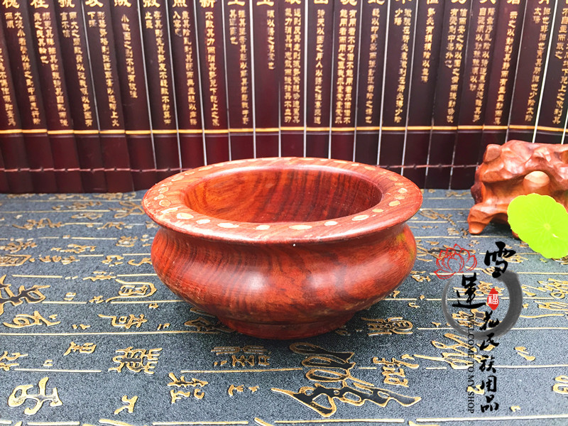 Nepal imported large-leaf yellow rosewood vintage style wood carving wood carving handmade wooden bowl 