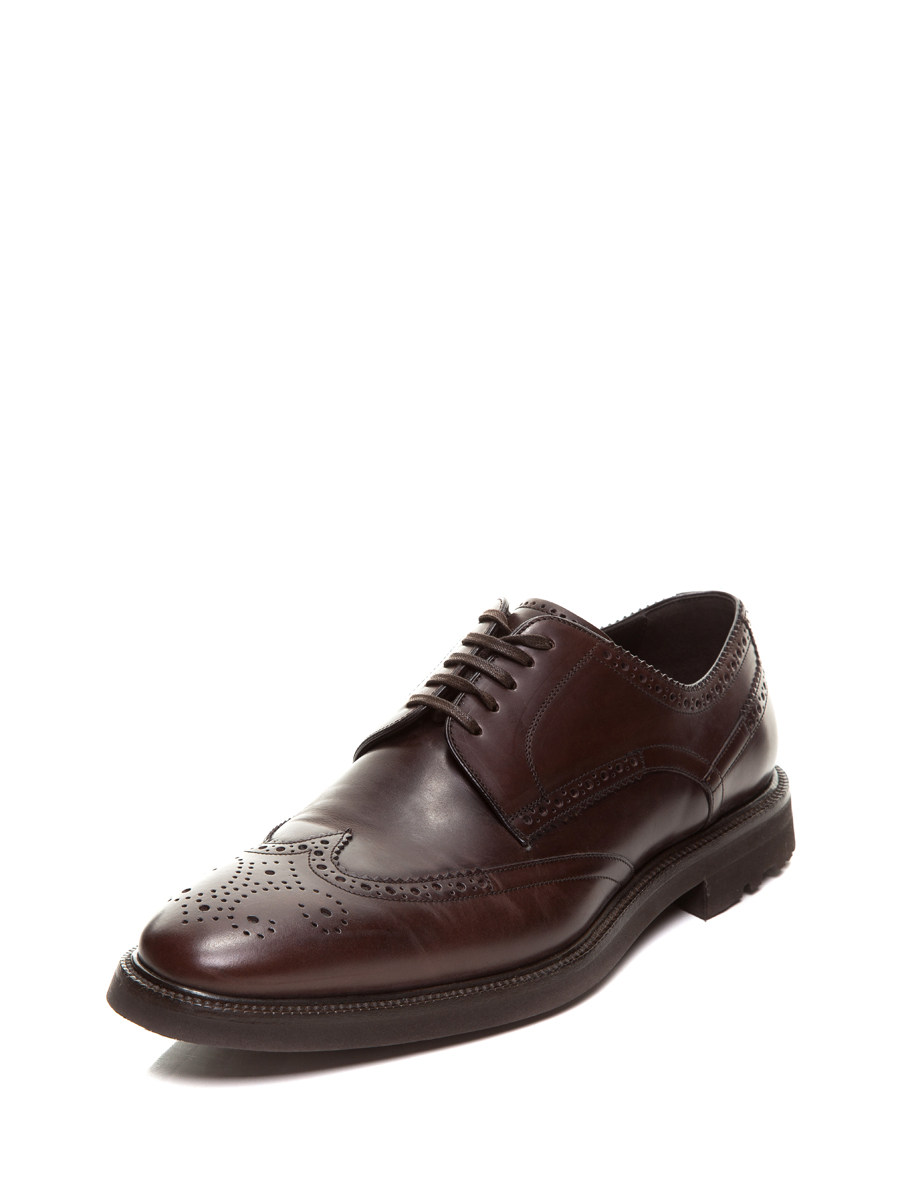 Dolce&Gabbana 红棕色经典系带布洛克鞋