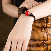 Loulan Inn nguyên bản trang sức handmade phong cách dân tộc vòng tay mã não Trung Quốc năm nay màu đỏ đơn giản dây tay nữ vòng đá phong thủy
