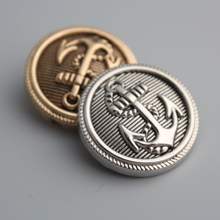 Coat high-grade button buttons Men's and women's windbreaker clothes anchor shirt Metal buttons British Silver Gold suit twist buckle