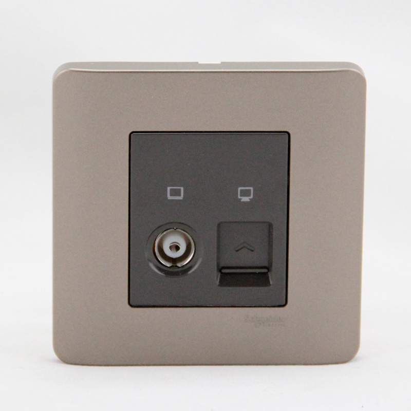 Schneider light point series TV Ultra five types of computer sockets E8432TVRJ5 SZ Gtune brown