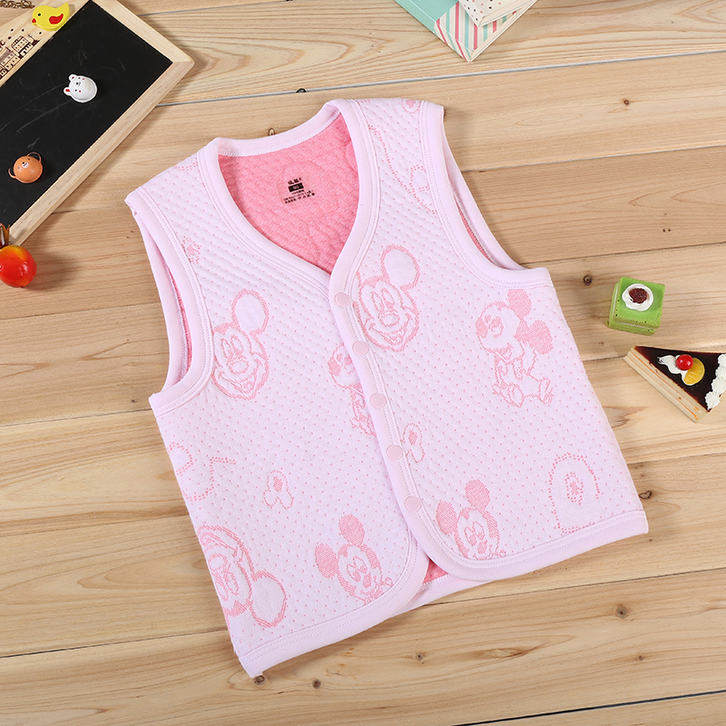 Nuanxin children's combed cotton three-layer thermal vest small, medium and large children's thickened vest baby cotton cardigan new product