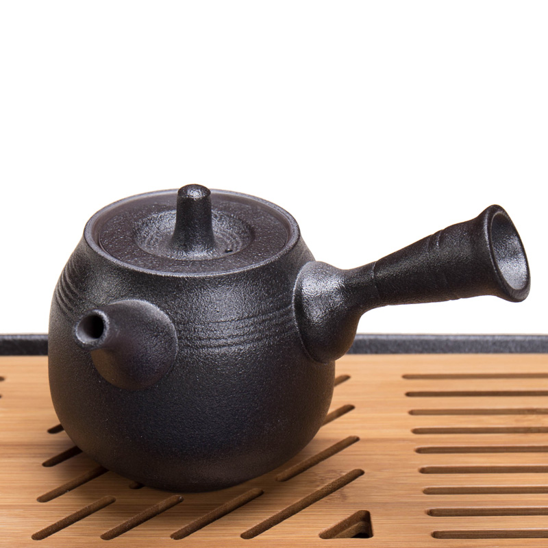 Xin arts edge creative household ceramic teapot Japanese kung fu tea tea is the pot of single pot large black pottery side