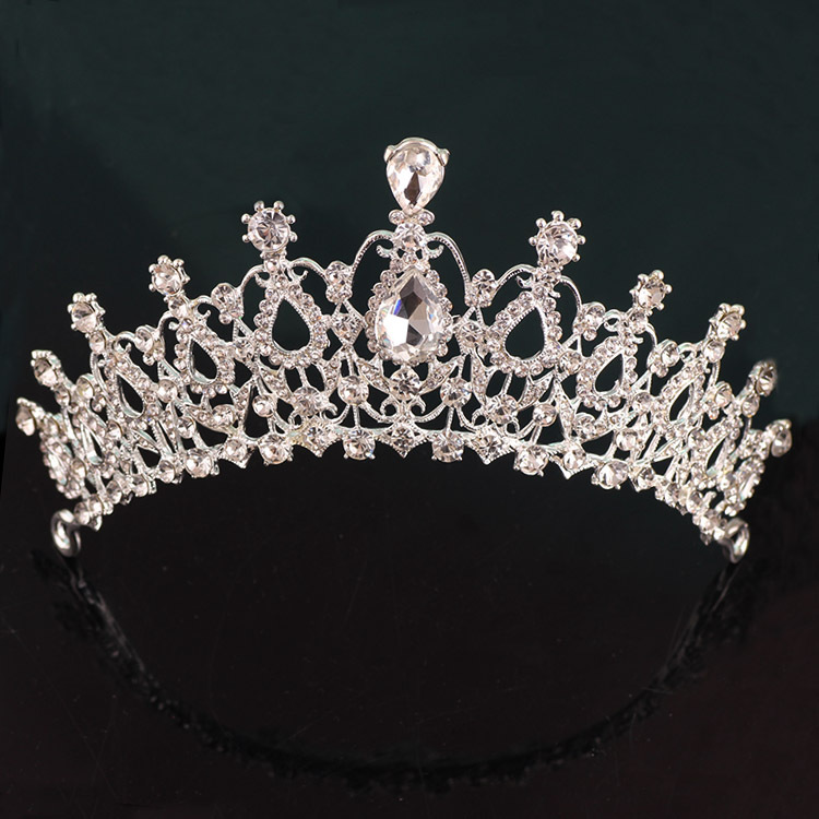 European And European Crystal Diamond Bridal Wedding Dinner Head Accessories Crown Wedding Hair Stirrup Hair Accessories Performance Crown