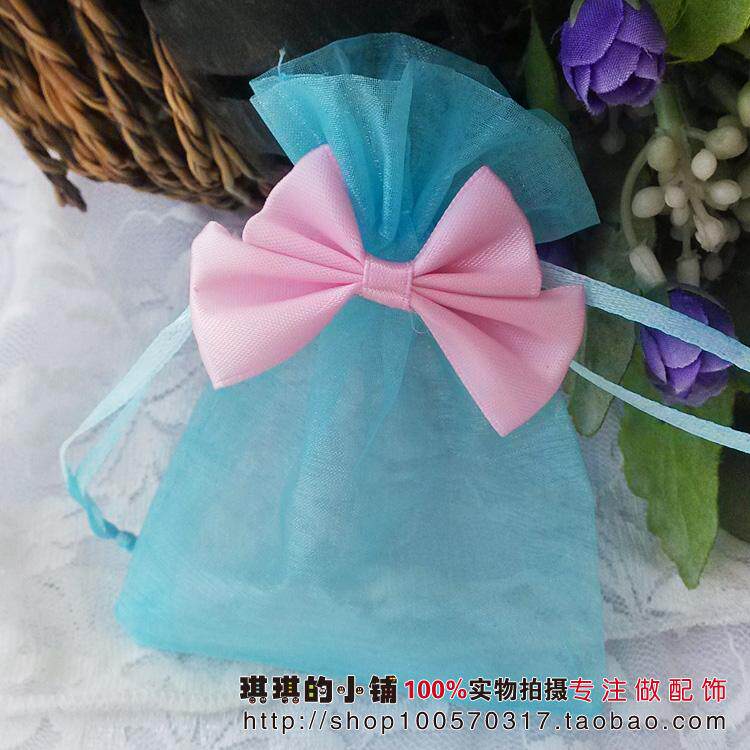 Korean style with flower butterfly knot yarn bag upscale encrypted with light yarn Festive Sugar Delight Egg Sugar Box Cosmetic Trial Bag Gift Bag