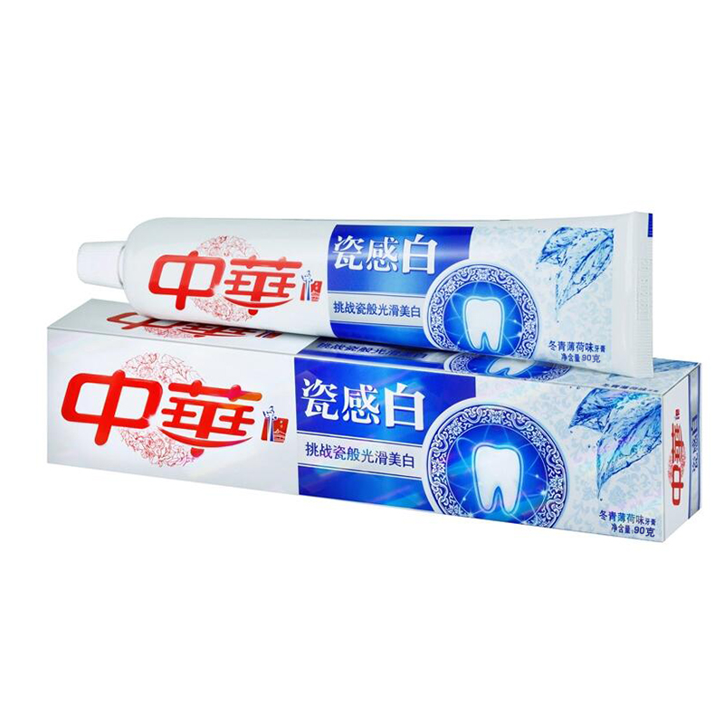 中华牙膏瓷感白系列冬青薄荷味90g 清新口气去口臭美白固齿除牙垢