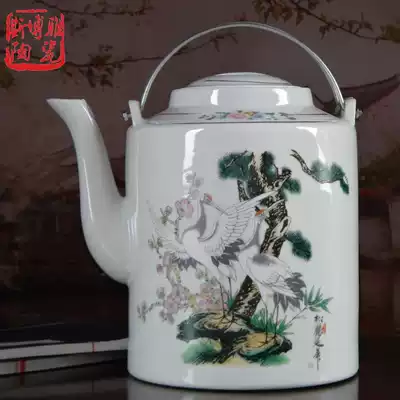 Jingdezhen ceramics Large capacity beam pot King size kettle Herbal tea pot Retro nostalgic old-fashioned teapot
