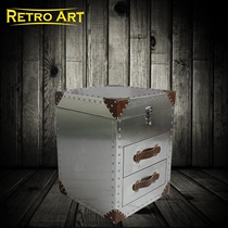 Metal Aero Aluminum Leather Tea Table Designer Retro Laft Metal Furniture Bed Tailstool Lockers Bed Head Cabinet