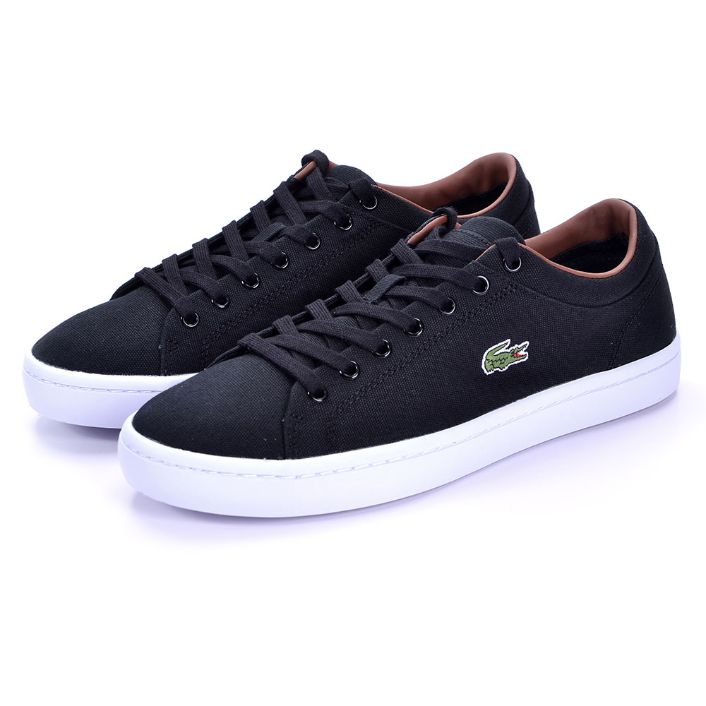 LACOSTE 男鞋 休闲帆布鞋-黑色台湾官网直邮进口
