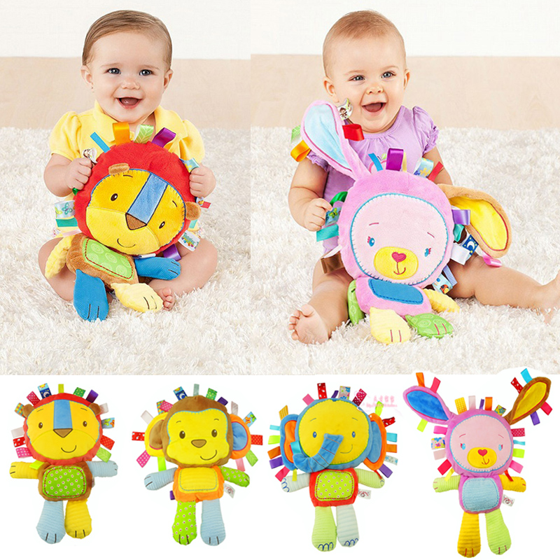 Newborn Baby Soothing Towel Baby Accompanied Sleep Appeasement Doll Paparazzi 0-3-6-12-month Toys 01-year-old shaking bell