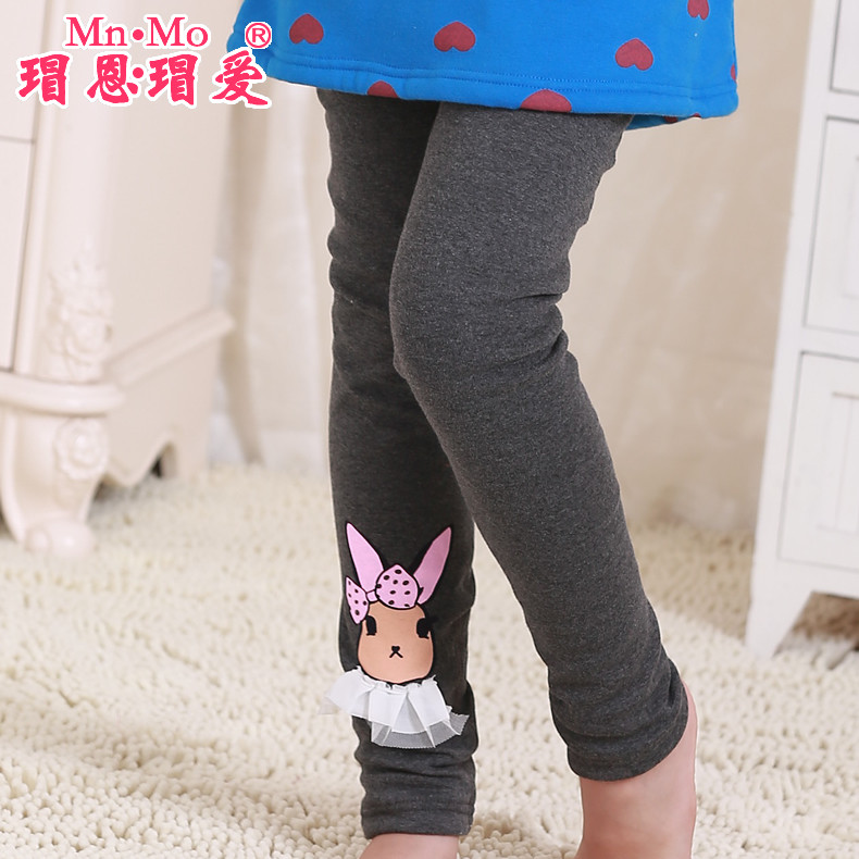 2014童装新加绒加厚女童冬装打底裤秋冬款中大童儿童长裤宝宝裤子