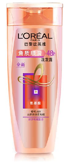 欧莱雅专柜正品洗发水 角质顺滑洗发露针对毛糙发质 48小时防毛糙
