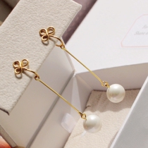 Handmade original custom earless painless mosquito coil ear clip invisible Pearl long beebead ear clip earrings