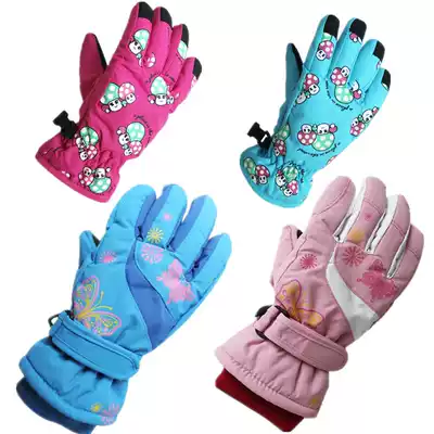 Snowflake children's ski gloves skating gloves children's gloves windproof warm gloves cotton gloves 2-10 years old