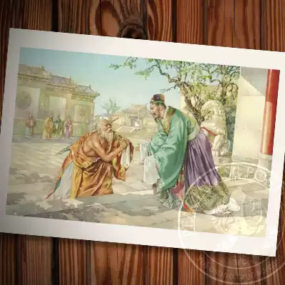 Chinese old memory traditional drama figure painting negative Jingjia petition for the crime of the general phase and the Republic of China wind golden snow dust classical postcard