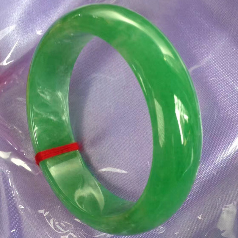 Burmese Jade Bracelet Jade Bracelet Full Color Yang Green Jade Delicate Glue Feeling Counter Delivery Certificate KA105